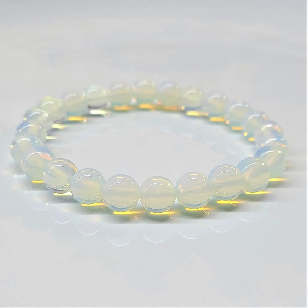 Opalite Round Bead Bracelet - Persistent Strength | Bracelets | Wiccan Center