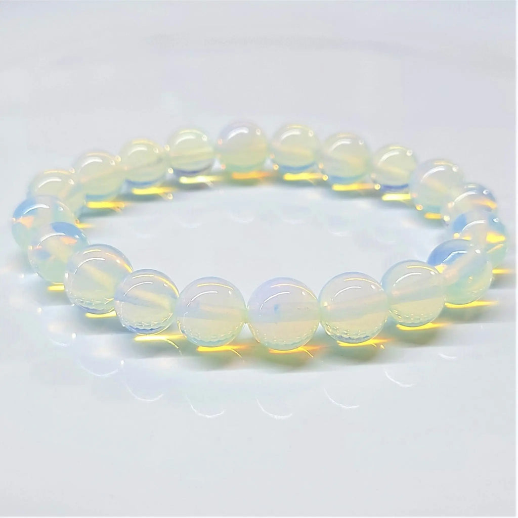 Opalite Round Bead Bracelet - Persistent Strength | Bracelets | Wiccan Center