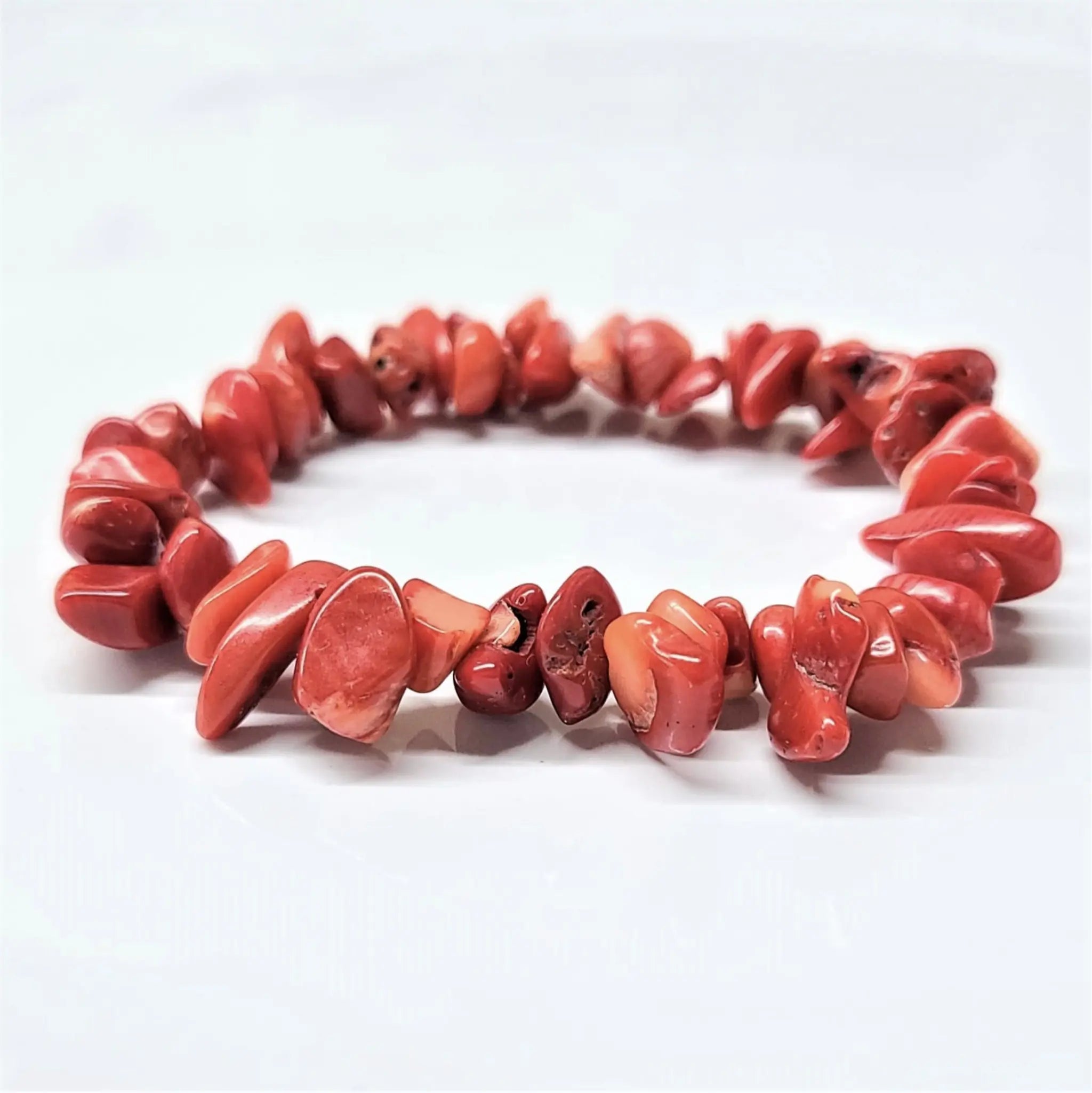 Red Coral Chip Bracelet | Bracelets | Wiccan Center
