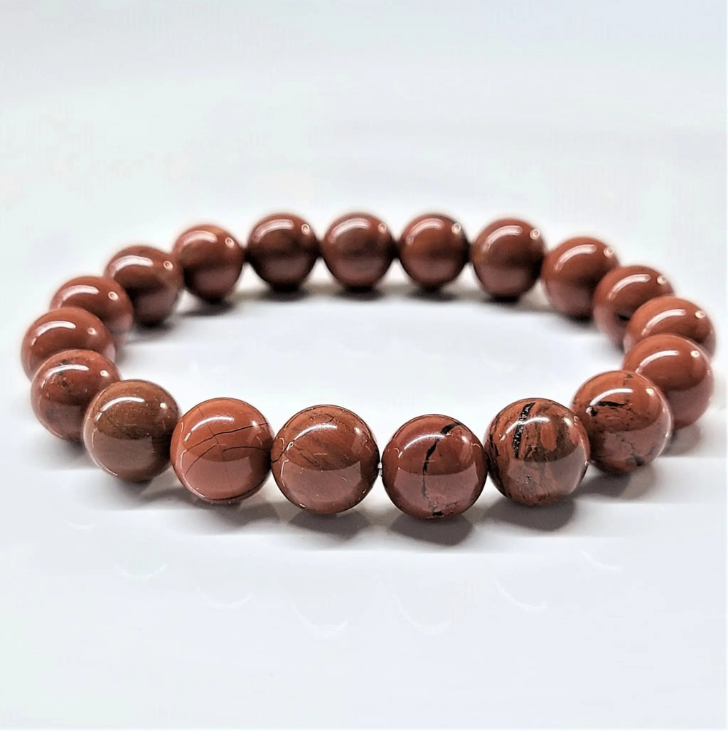 Red Jasper Round Bead Bracelet - Enduring Vitality | Bracelets | Wiccan Center