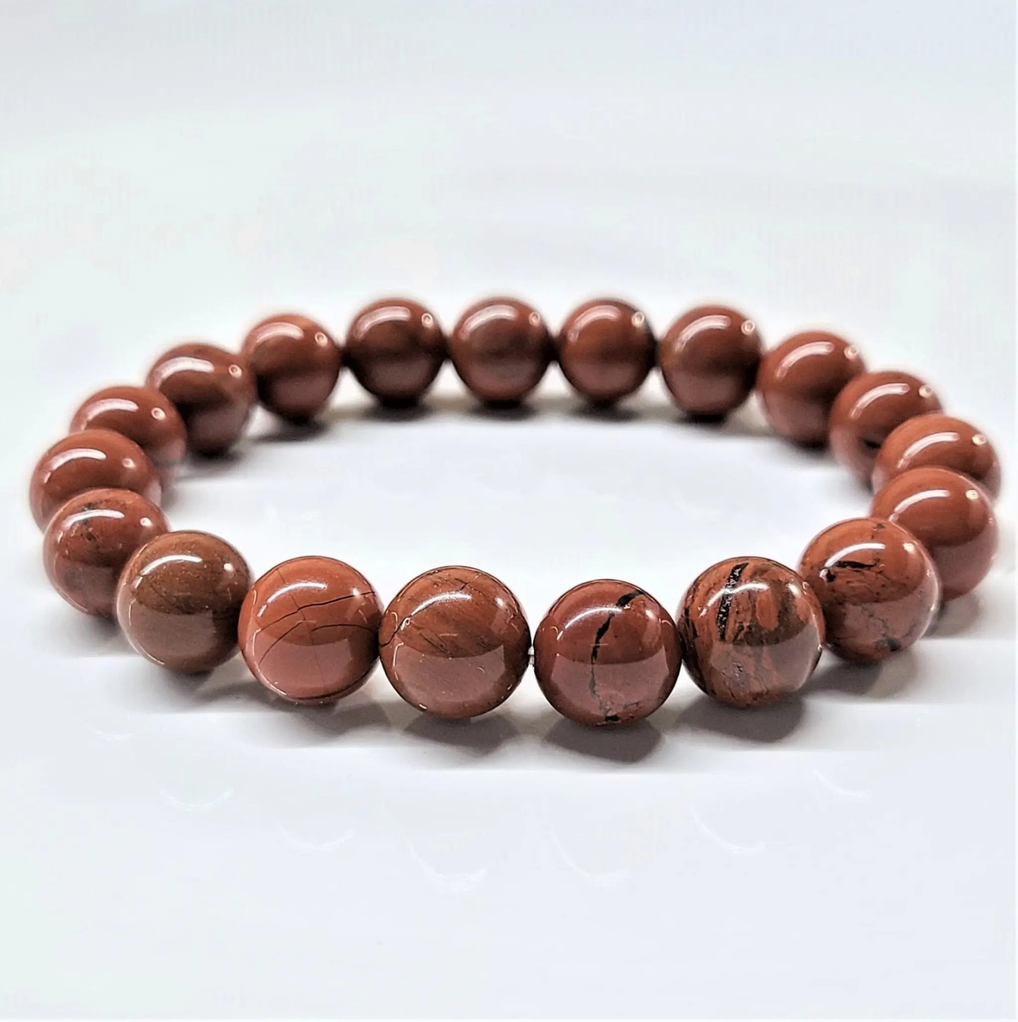 Red Jasper Round Bead Bracelet - Enduring Vitality | Bracelets | Wiccan Center