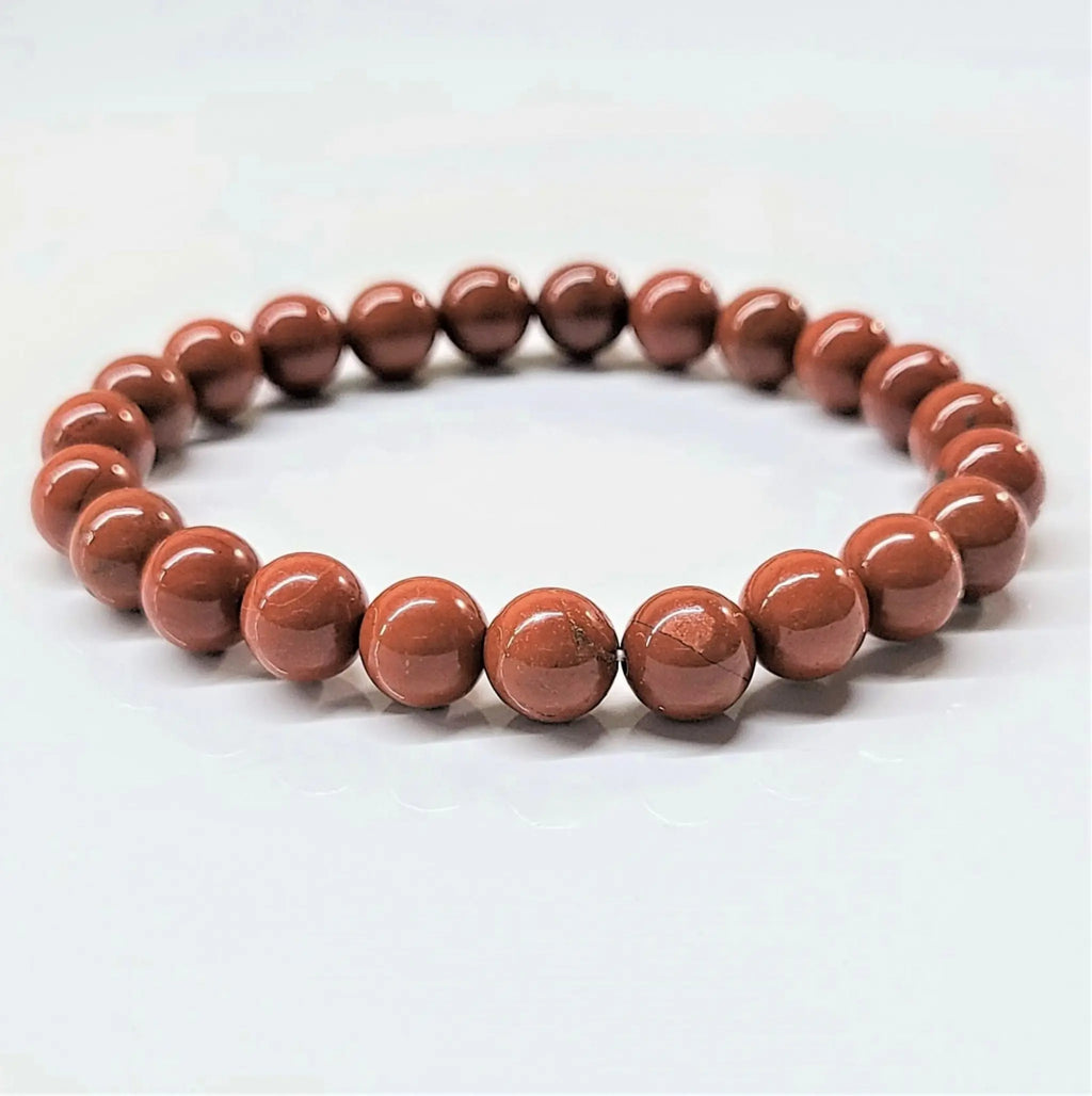 Red Jasper Round Bead Bracelet - Enduring Vitality | Bracelets | Wiccan Center