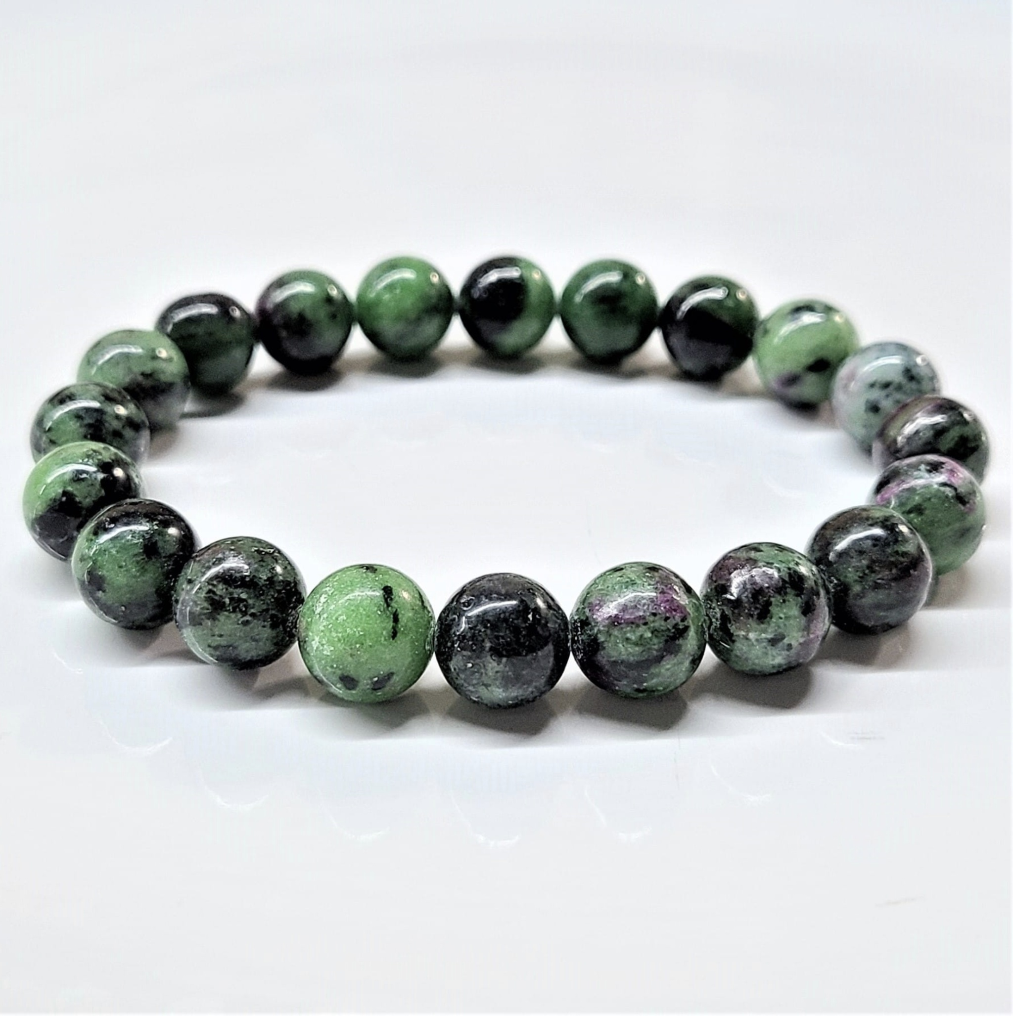 Ruby Zoisite Round Bead Bracelet - Willpower | Bracelets | Wiccan Center