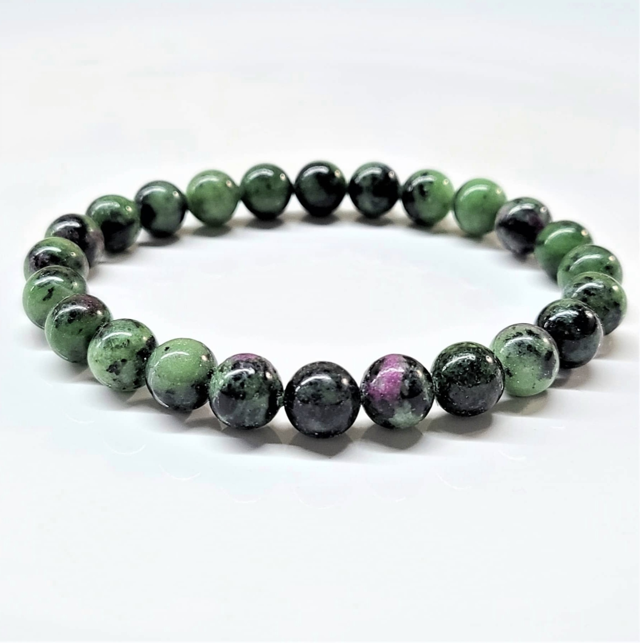 Ruby Zoisite Round Bead Bracelet - Willpower | Bracelets | Wiccan Center