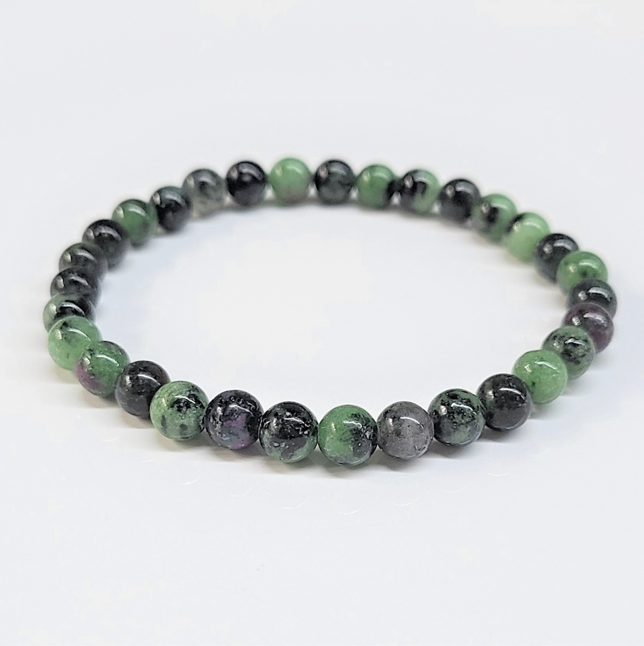 Ruby Zoisite Round Bead Bracelet - Willpower | Bracelets | Wiccan Center