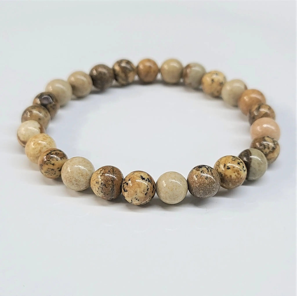 Picture Jasper Round Bead Bracelet - Creative Grounding | Bracelets | Wiccan Center
