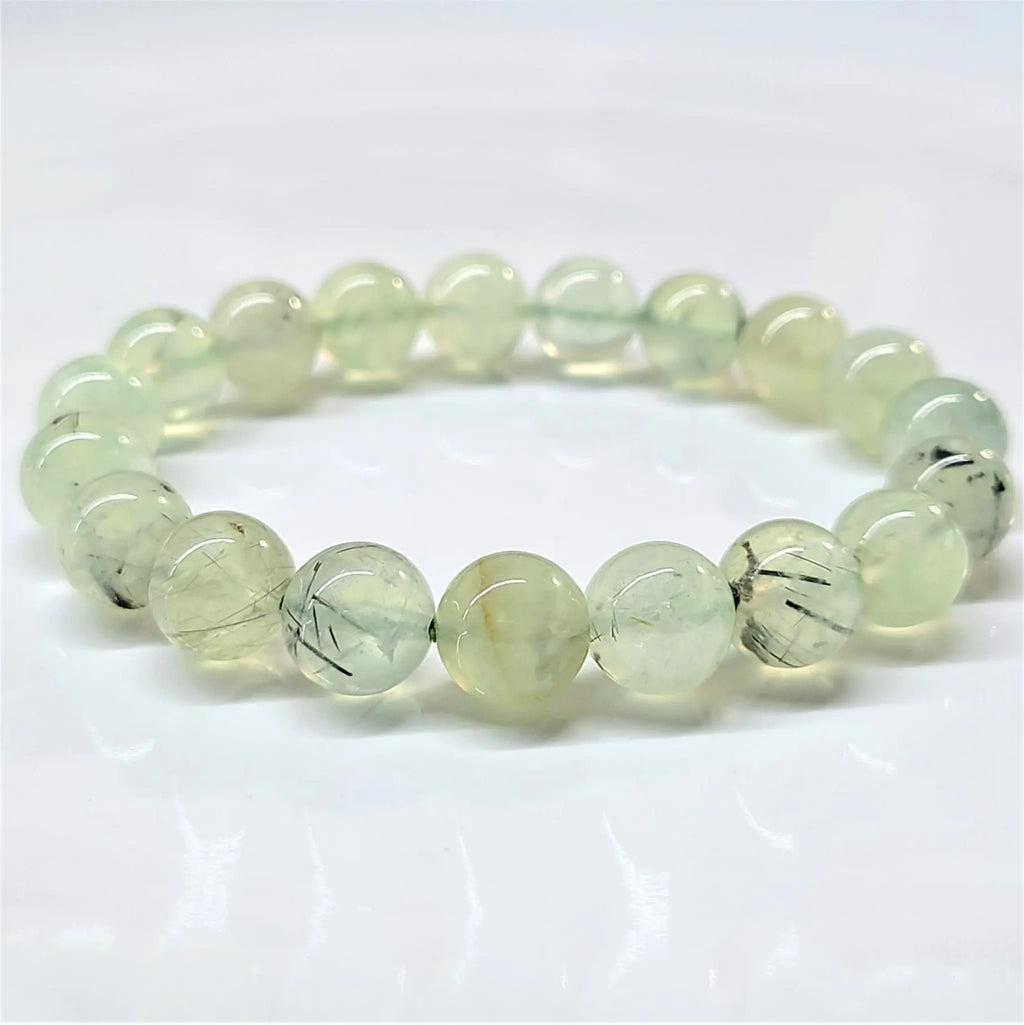 Prehnite Round Bead Bracelet - Unconditional Love | Bracelets | Wiccan Center