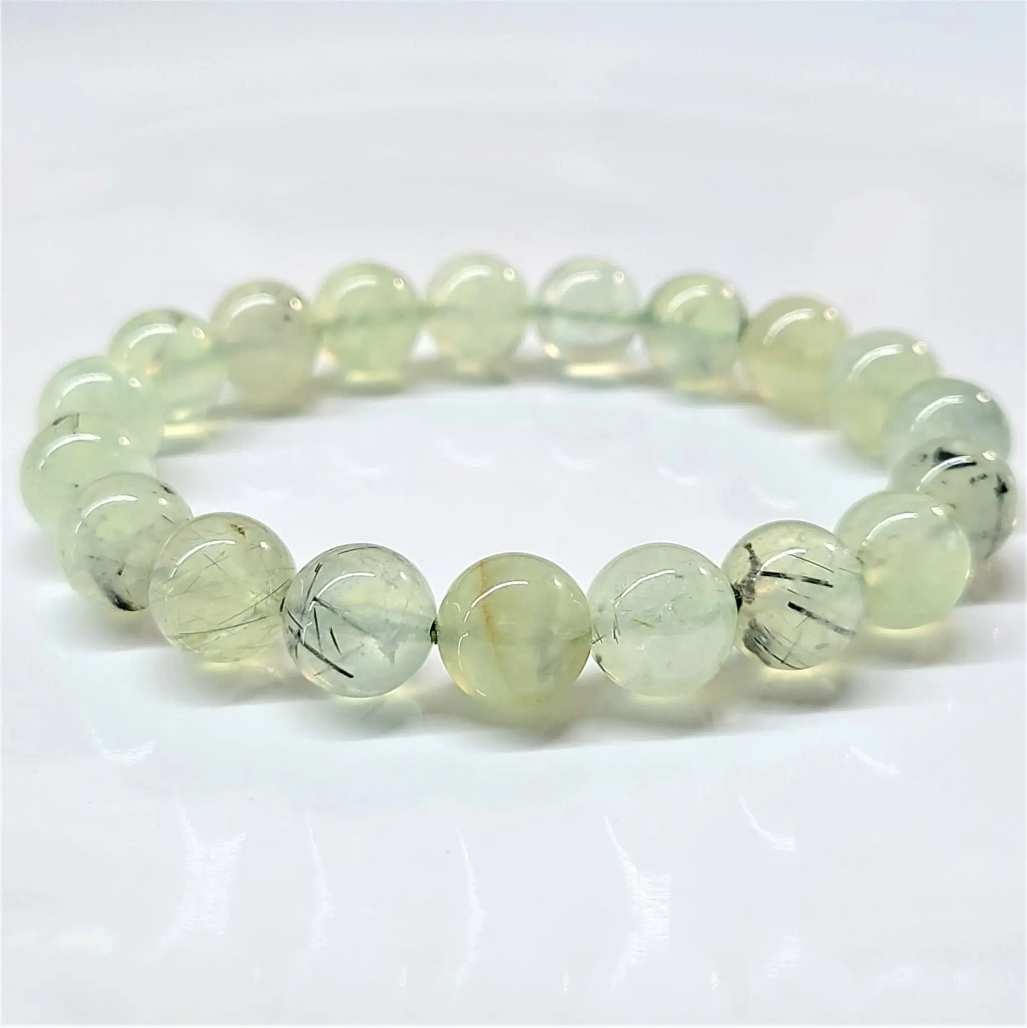 Prehnite Round Bead Bracelet - Unconditional Love | Bracelets | Wiccan Center