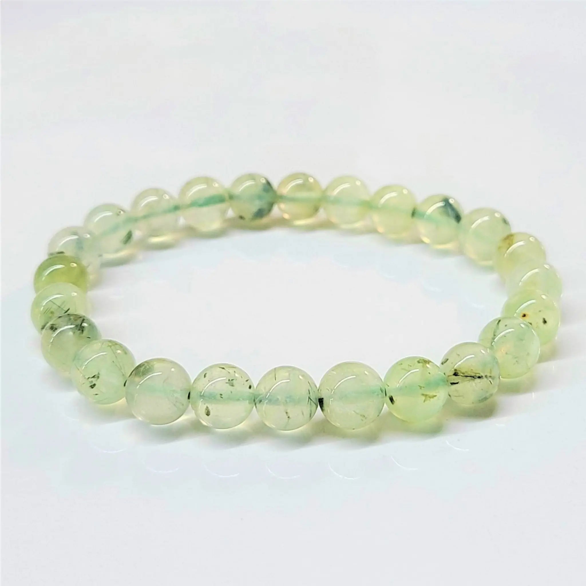 Prehnite Round Bead Bracelet - Unconditional Love | Bracelets | Wiccan Center