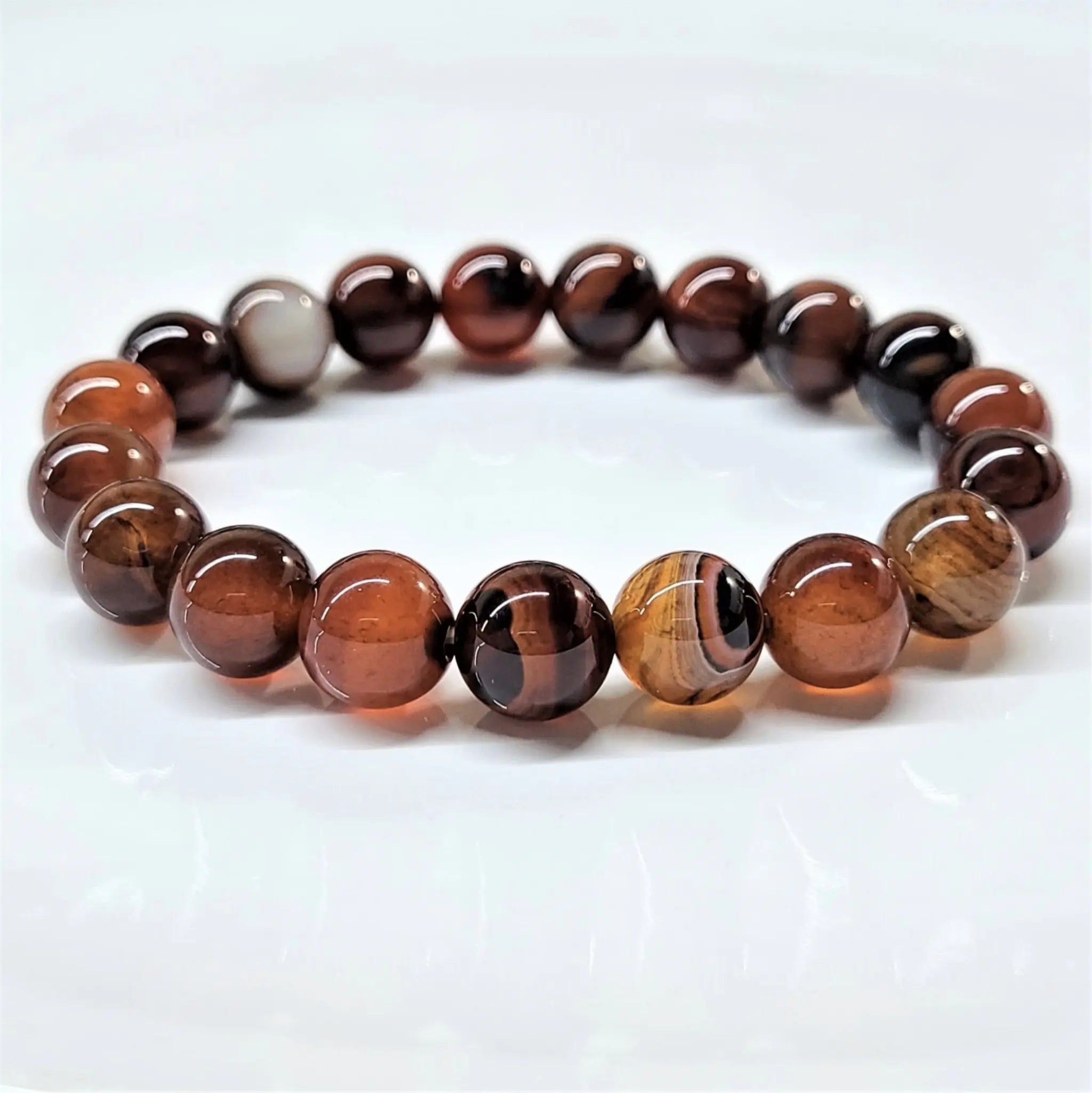 Red Agate Round Bead Bracelet - Stable Confidence | Bracelets | Wiccan Center