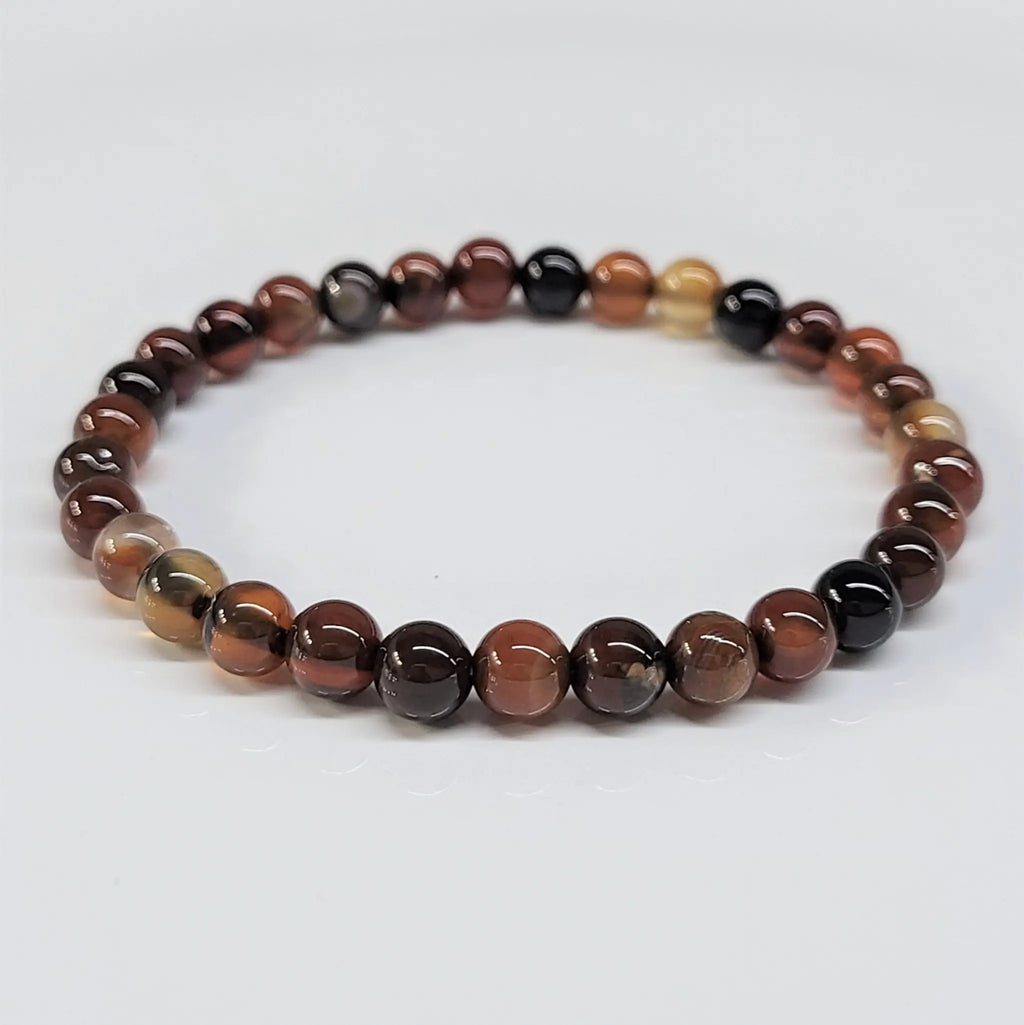 Red Agate Round Bead Bracelet - Stable Confidence | Bracelets | Wiccan Center