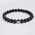 Smooth Lava Yin Yang Round Bead Bracelet 8mm - Balanced Protection | Bracelets | Wiccan Center