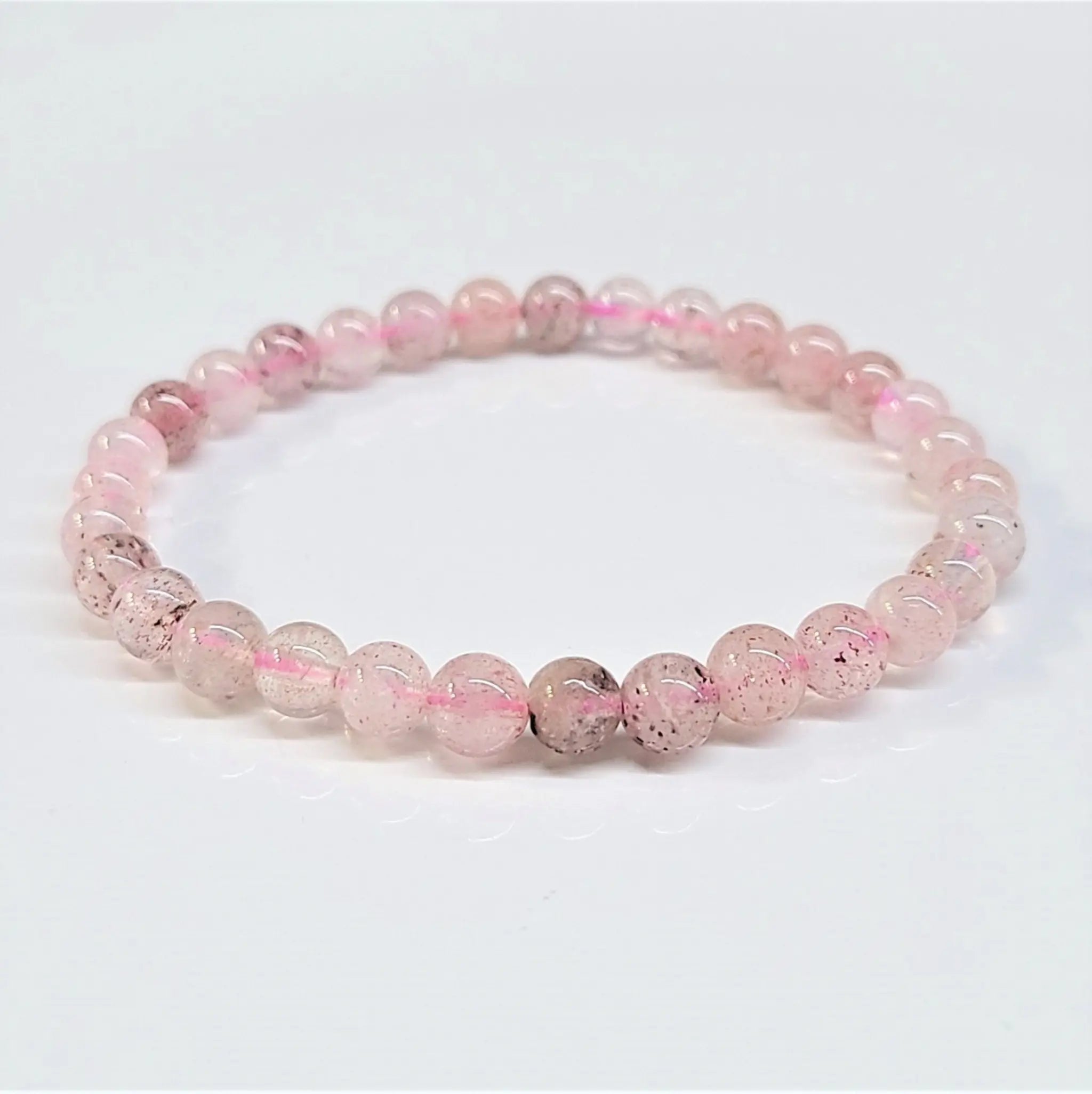 Strawberry Quartz Round Bead Bracelet - Soulmate Magnetism | Bracelets | Wiccan Center