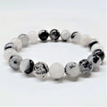 Tourmaline in Quartz Round Bead Bracelet - Grounded Purification | Bracelets | Wiccan Center