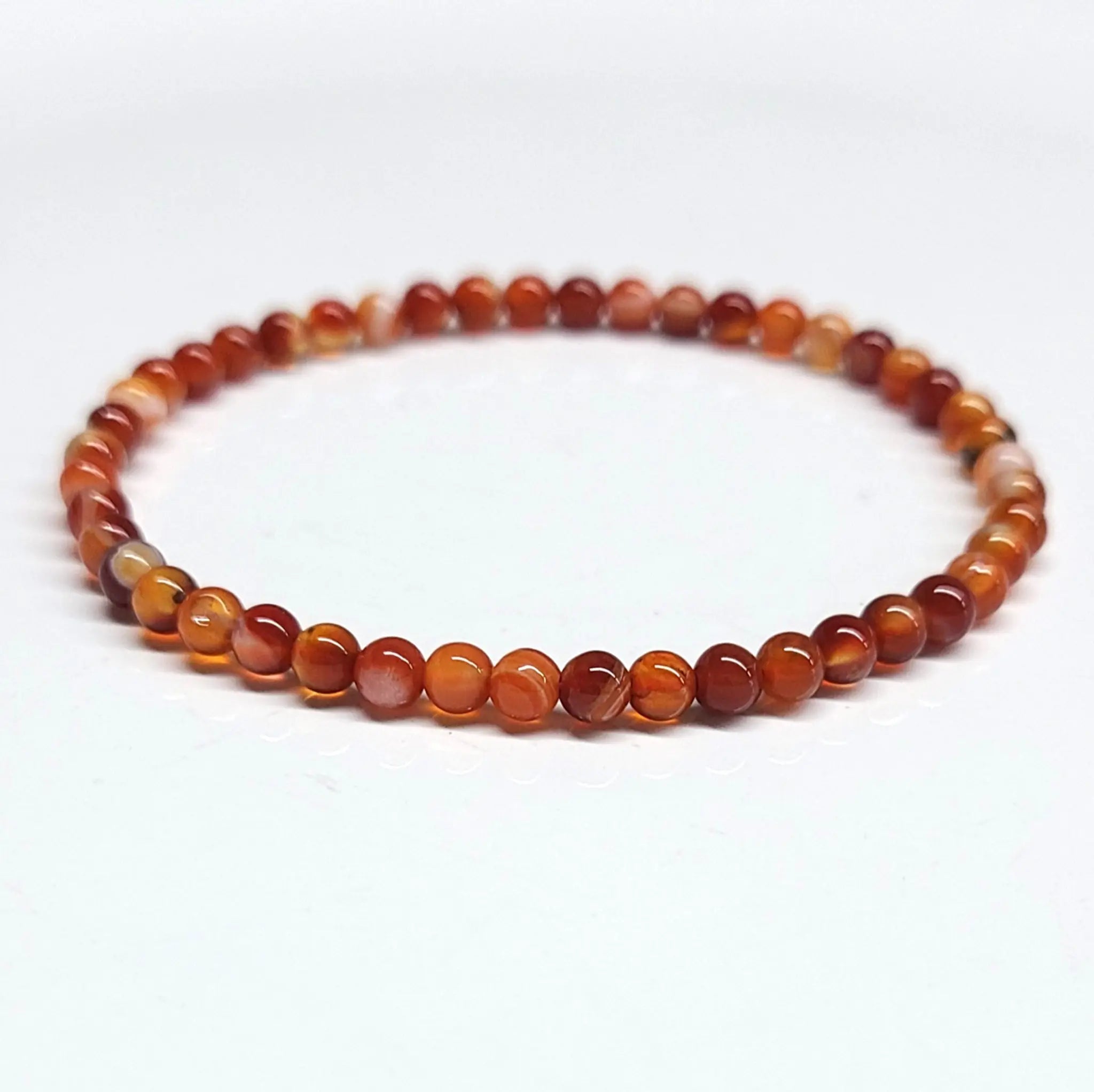 Carnelian Round Bead Bracelet 4mm - Creative Passion | Bracelets | Wiccan Center