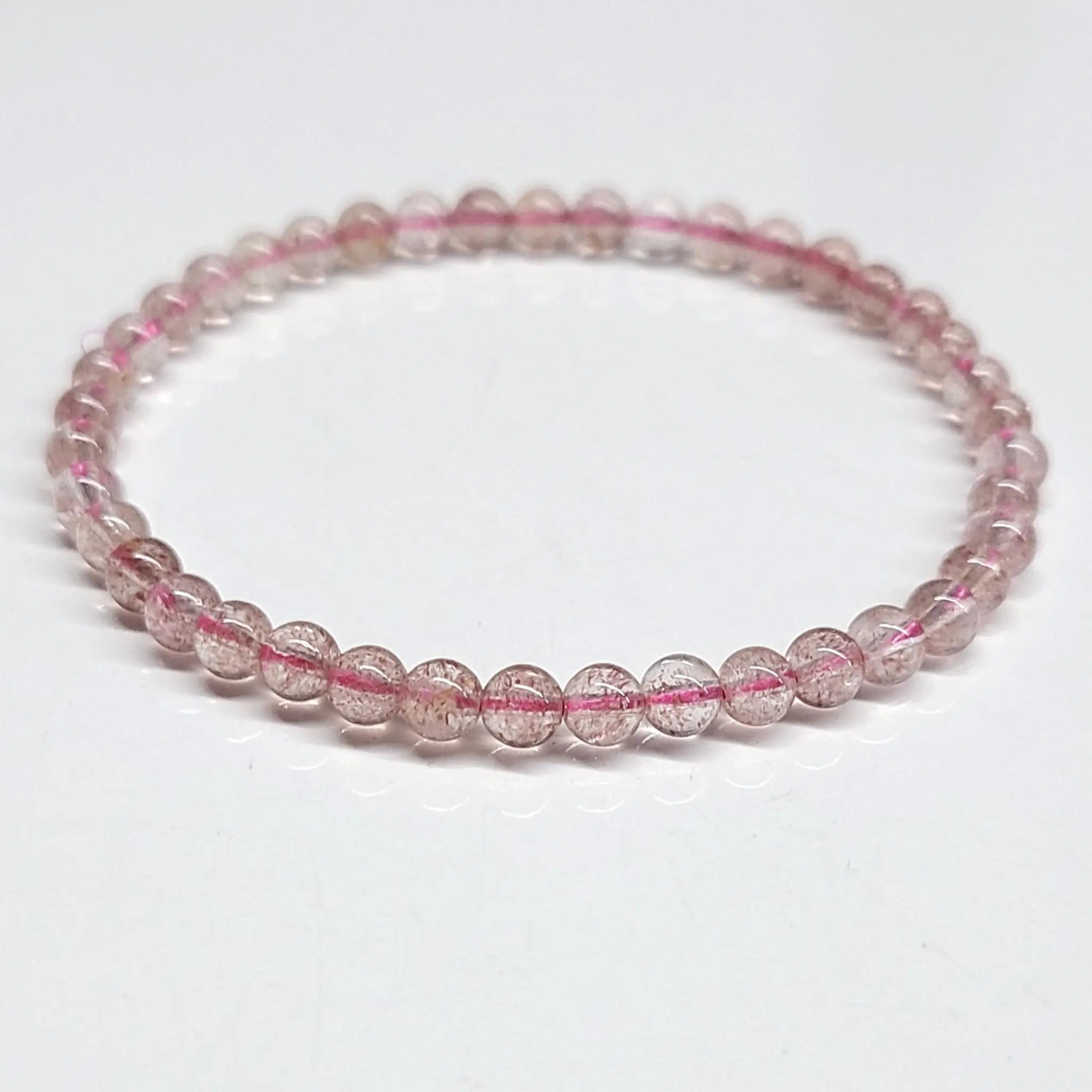 Strawberry Quartz Round Bead Bracelet - Soulmate Magnetism | Bracelets | Wiccan Center