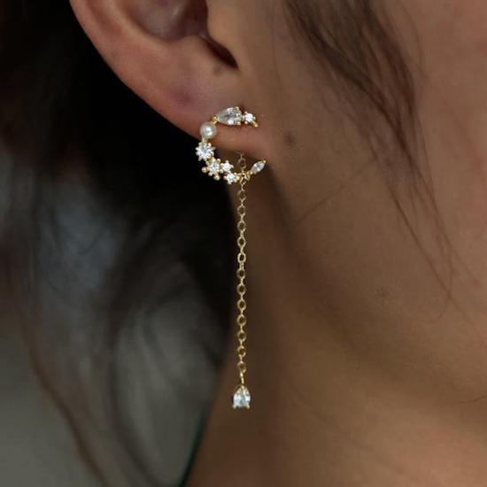 Pearl Moon Earrings