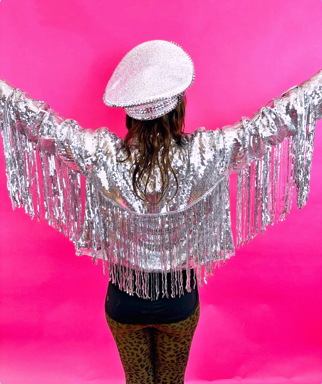 Womens Silver Sequin Jacket, Disco Jacket, Vintage Fringed Tinsel Jacket, Boho party Jacket with Tassels, Western Jacket, Bohemian Jacket | | Wiccan Center
