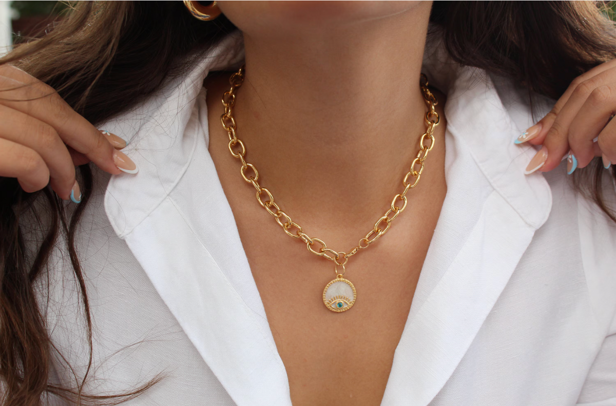 Protection Talisman Oval Link Necklace | Necklace | Wiccan Center