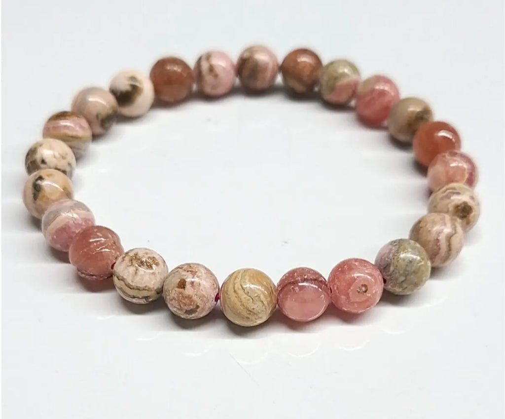 Rhodochrosite Round Bead Bracelet - Heart Awakening | Bracelets | Wiccan Center