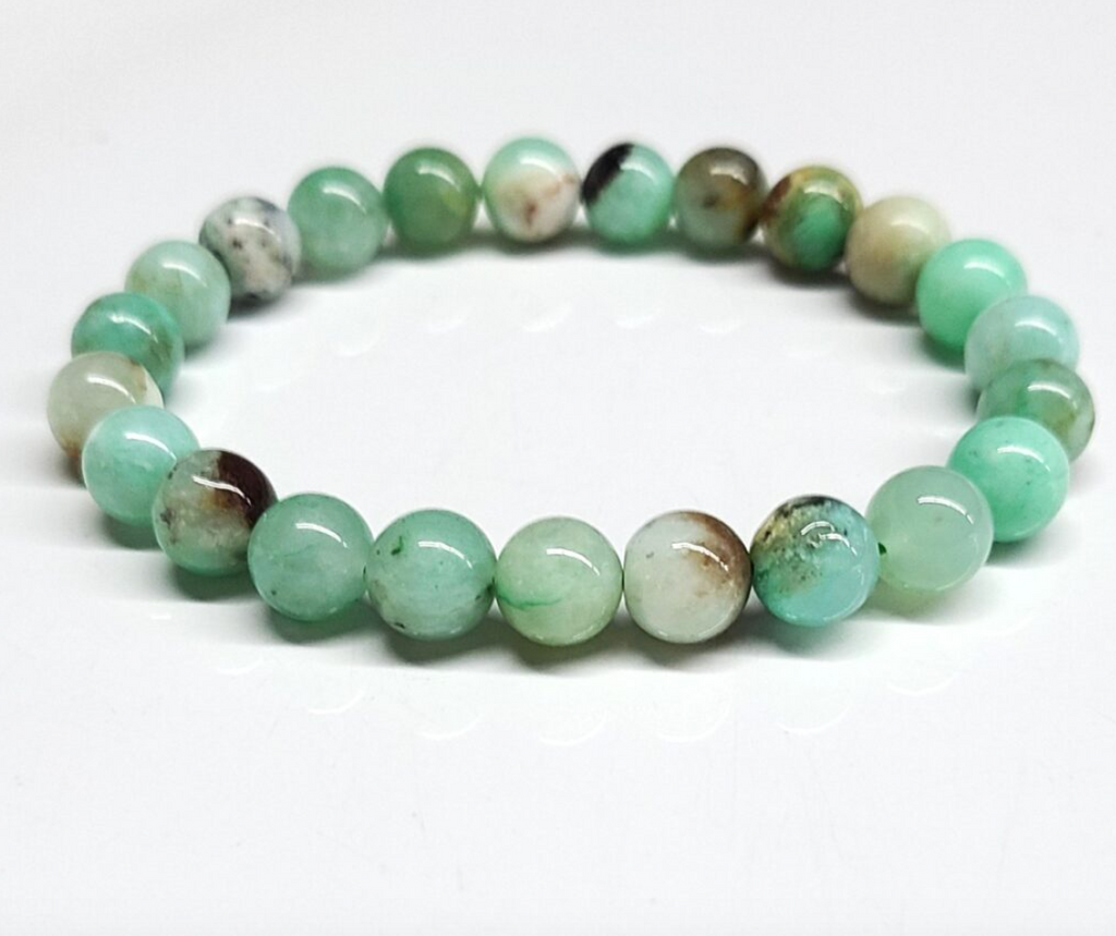 Chrysoprase Round Bead Bracelet 8mm - Joyful Compassion | Bracelets | Wiccan Center