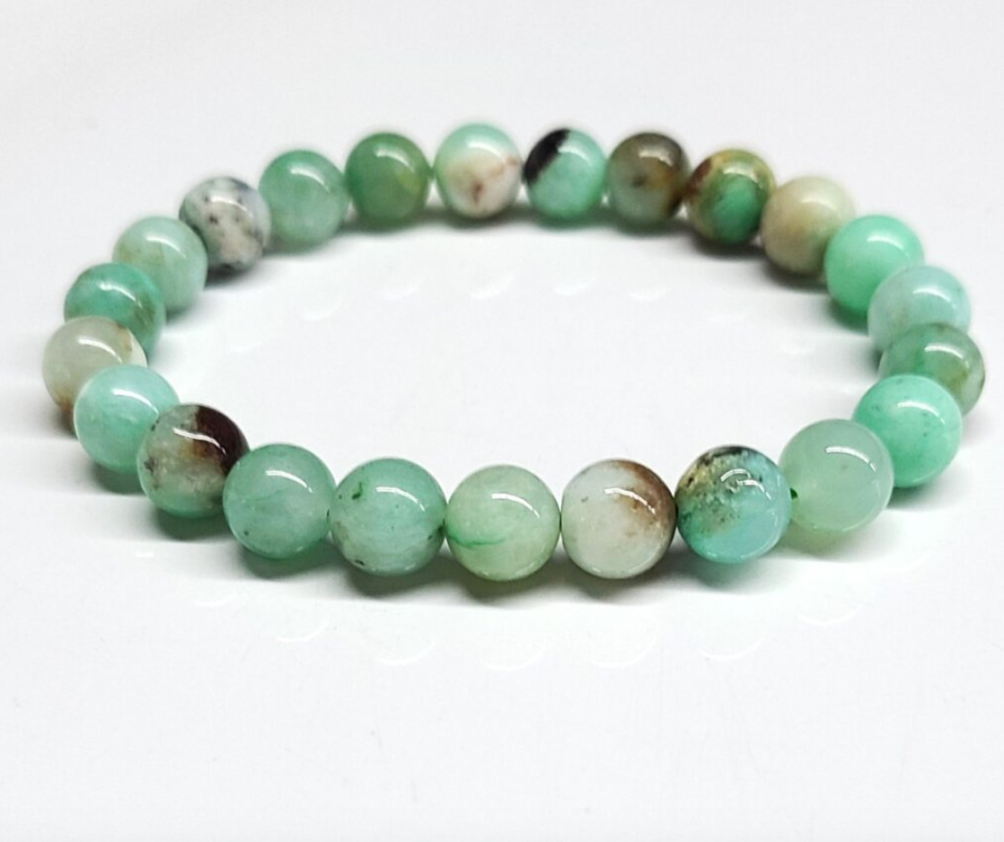 Chrysoprase Round Bead Bracelet 8mm - Joyful Compassion | Bracelets | Wiccan Center