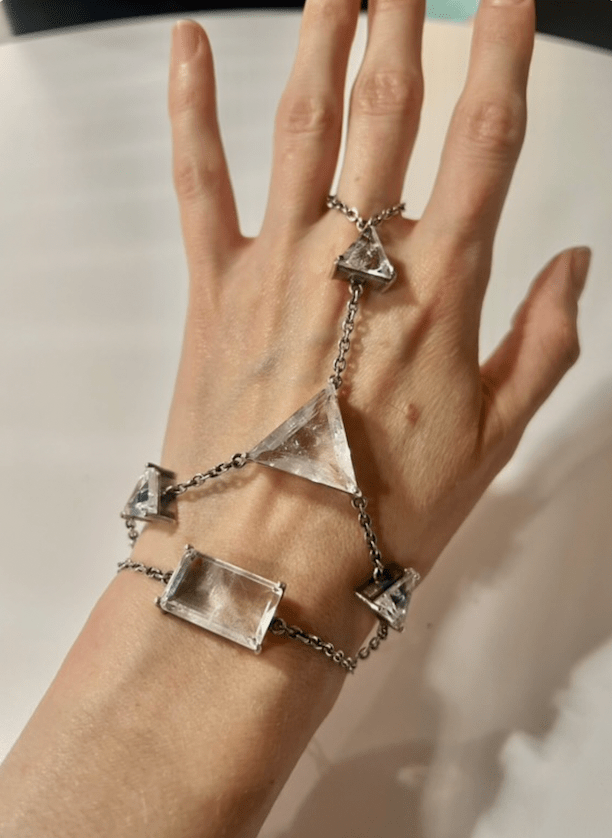 Hand Chain in Striated Crystal (Silver) | Jewelry | Wiccan Center