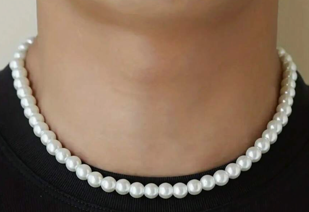 Unisex Faux Pearl Beaded Necklace – Classic White, 22-Inch Fashion Statement | | Wiccan Center