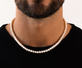 Unisex Faux Pearl Beaded Necklace – Classic White, 22-Inch Fashion Statement | | Wiccan Center