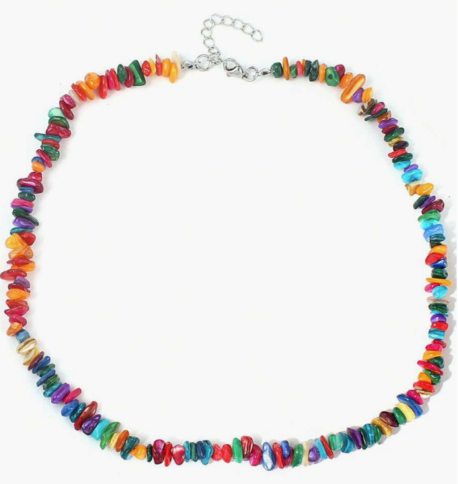 Vibrant Rainbow Puka Shell Necklace – Pride-Inspired Statement Jewelry | | Wiccan Center