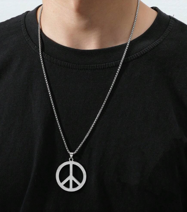 Peace Sign Stainless Steel Pendant Necklace – Bold & Empowering | | Wiccan Center