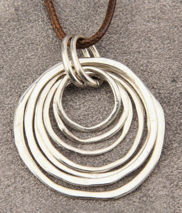 🔘 7-Layered Asymmetrical Circle Pendant Necklace – Bold. Minimal. Fabulous. | | Wiccan Center