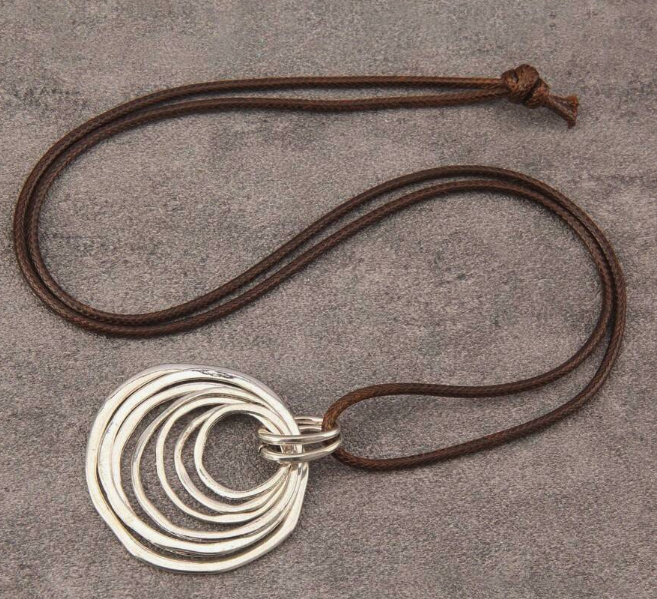 🔘 7-Layered Asymmetrical Circle Pendant Necklace – Bold. Minimal. Fabulous. | | Wiccan Center