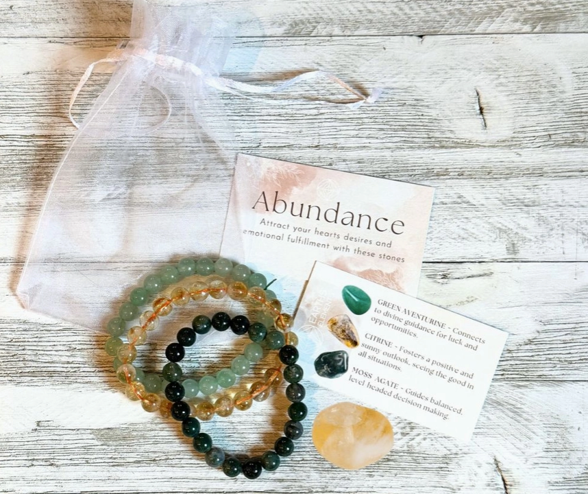 Intentions Bracelet Set – Abundance (Citrine, Green Aventurine & Moss Agate) | | Wiccan Center