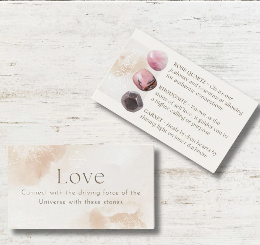 Intentions Bracelet Set – Love (Rose Quartz, Rhodonite & Garnet) | | Wiccan Center