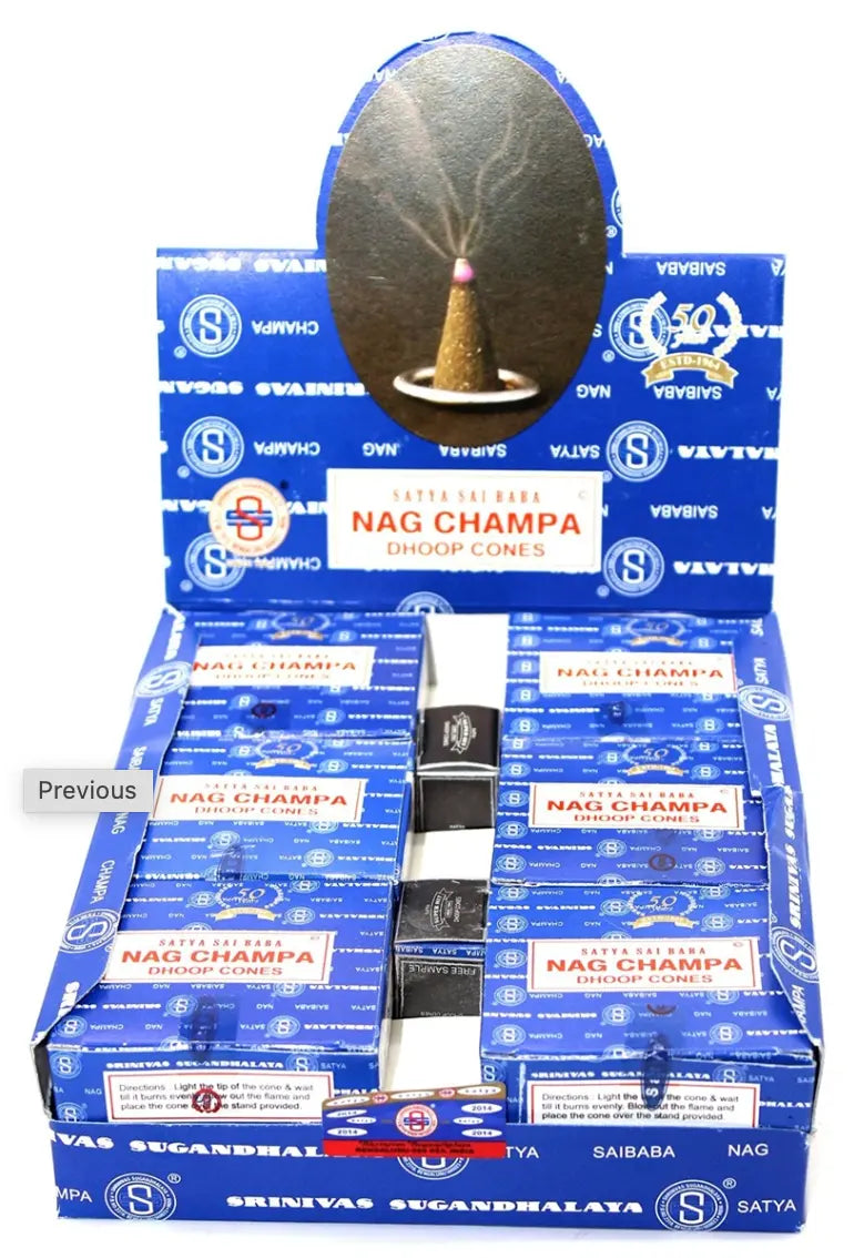 Incense Cones - Nag Champa Dhoop Cones - Satya Sai Baba | Incense Cones | Wiccan Center