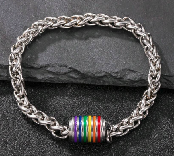 🌈 Stainless Steel Rainbow Charm Bracelet – LGBTQ+ Pride Jewelry | | Wiccan Center
