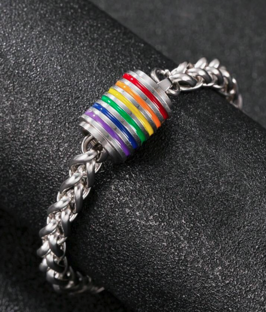 🌈 Stainless Steel Rainbow Charm Bracelet – LGBTQ+ Pride Jewelry | | Wiccan Center