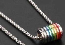 🌈 Pride Barrel Necklace – Stainless Steel LGBTQ+ Jewelry (Silver Tone or Black Tone) | | Wiccan Center