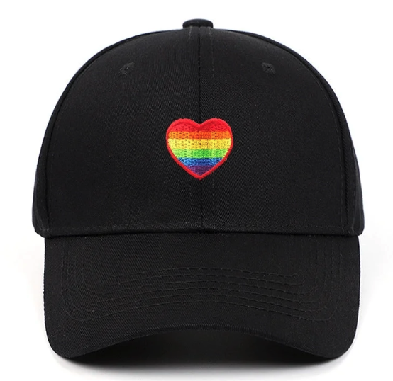 🌈 Pride Heart Embroidered Baseball Cap – Unisex Adjustable Hat (Lots of Color Choices!) | | Wiccan Center