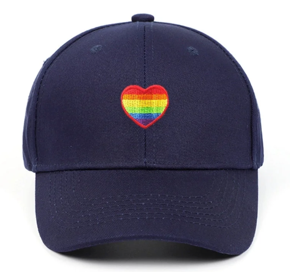 🌈 Pride Heart Embroidered Baseball Cap – Unisex Adjustable Hat (Lots of Color Choices!) | | Wiccan Center