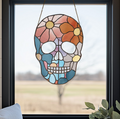 Flower Skull Stained Glass Pattern and PNG | Crafting Patterns & Molds | Wiccan Center