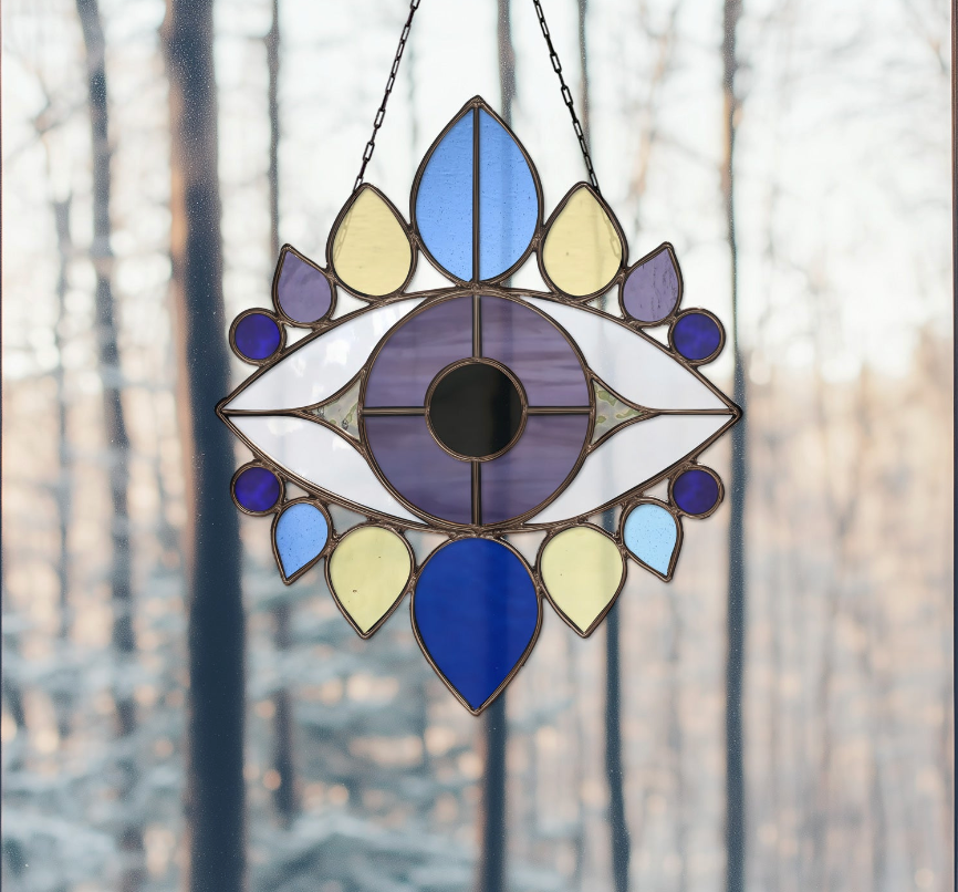 Evil Eye Stained Glass Pattern and PNG | Crafting Patterns & Molds | Wiccan Center