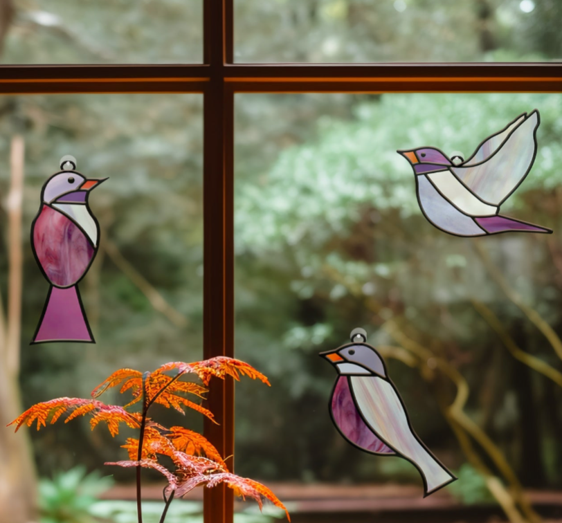 Stained Glass Birds Pattern Pack | Crafting Patterns & Molds | Wiccan Center