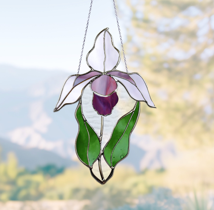 Lady Slipper Orchid Stained Glass Pattern | Crafting Patterns & Molds | Wiccan Center