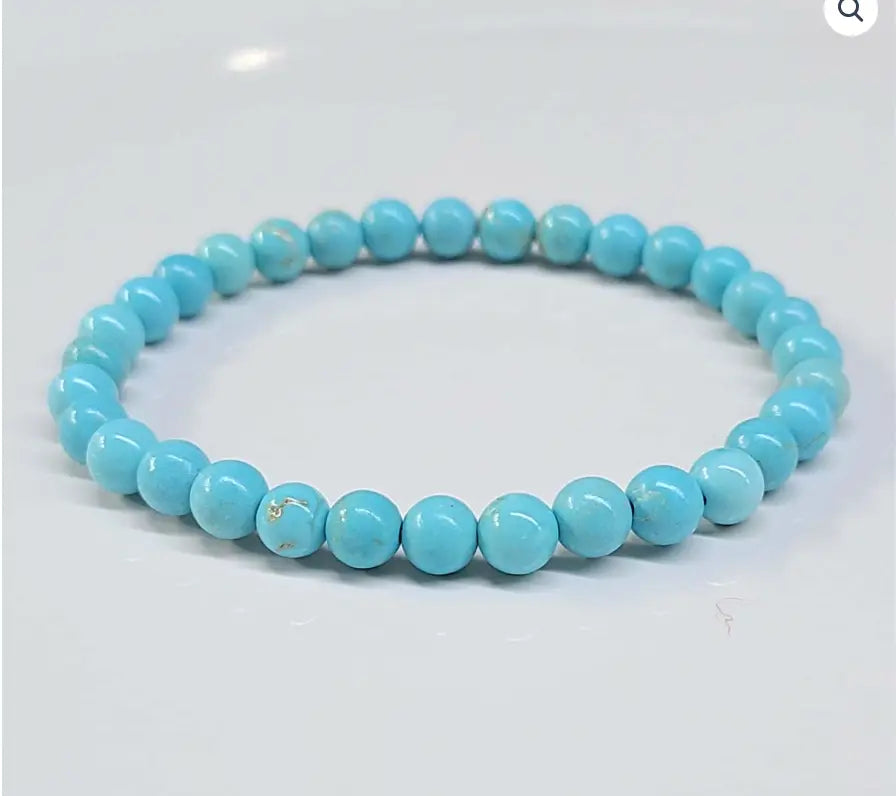 Blue Howlite Round Bead Bracelet - Anger Dissipation | Bracelets | Wiccan Center
