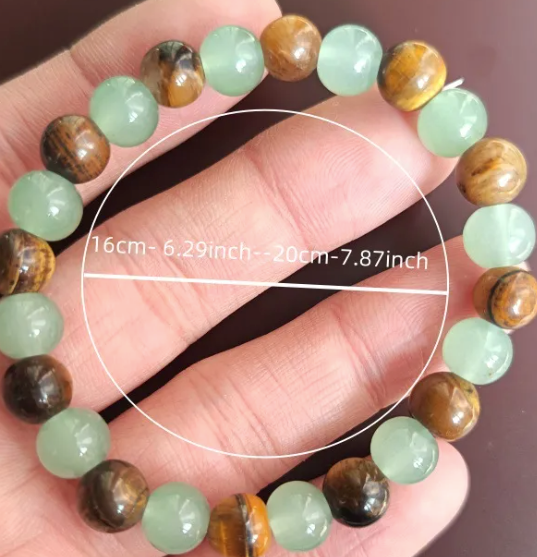 Green Aventurine & Tiger’s Eye Prosperity Bracelet – Abundance, Confidence & Luck (Medium Wrists) | | Wiccan Center
