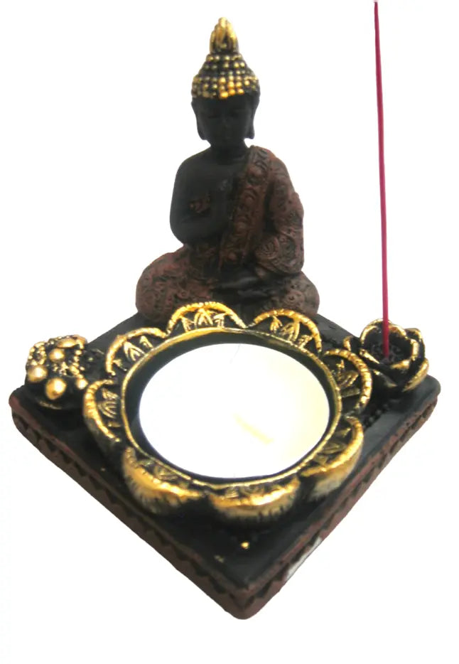 Tea Light and Incense Holder - Sitting Buddha | Incense Burners | Wiccan Center