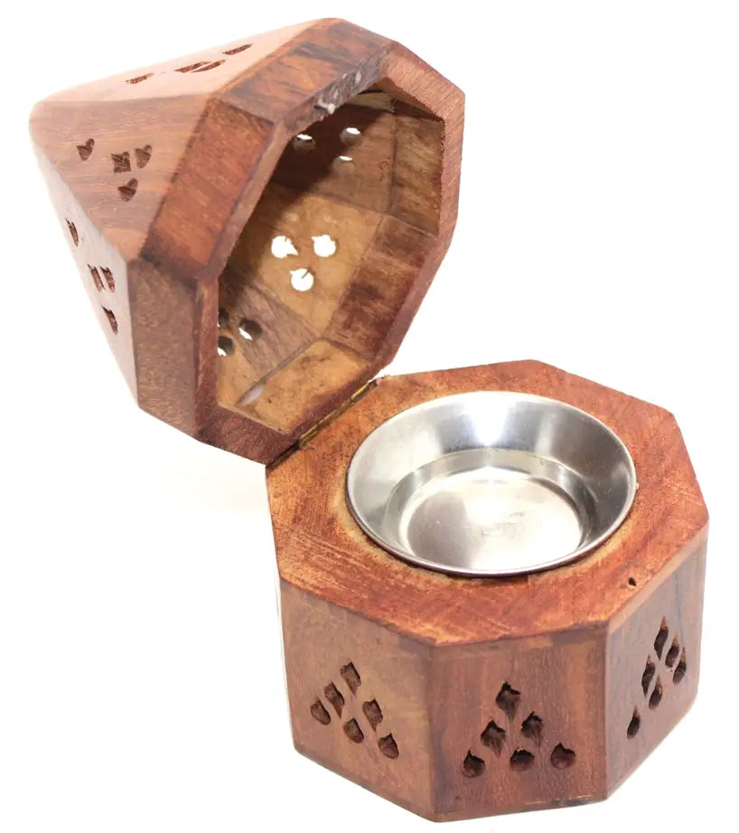 Incense Burner - Wooden Temple Cone / Charcoal 5.5"H | Incense Burners | Wiccan Center