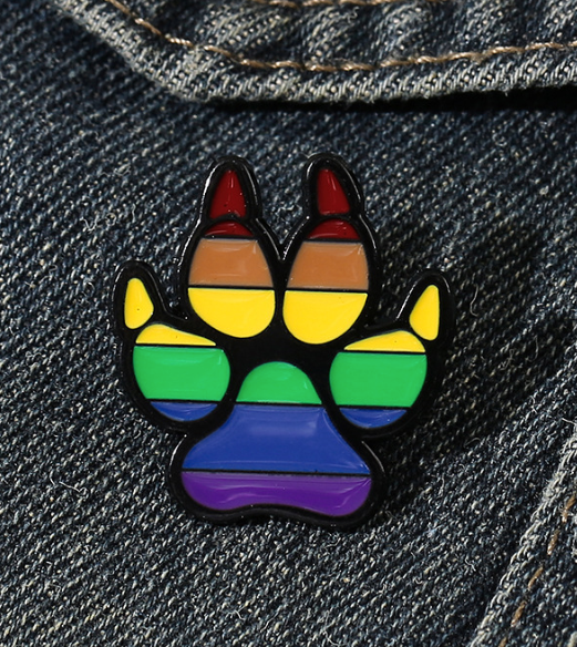 LGBTQ+ Pride Rainbow Paw Print Enamel Pin – 1” Pet Lover Lapel Pin - Pride Accessory Gift | | Wiccan Center